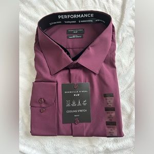 Shaquille O'Neal XLG Big and Tall Mens Regular Fit Stretch Fabric Dress Shirt